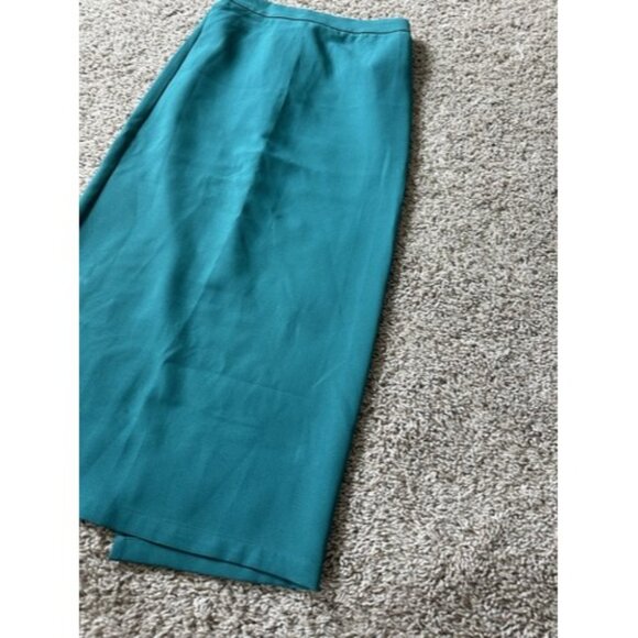 Sincerely Jules Womens Teal Midi Pull On Skirt Elastic Back Slit Back Size Small - Picture 3 of 14